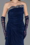 Long Navy Blue Dantelle Evening Dress ABU6562