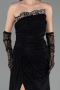 Long Black Dantelle Evening Dress ABU6562
