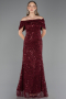 Long Burgundy Dantelle Prom Gown ABU6119