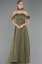 Long Olive Drab Chiffon Evening Dress ABU6563