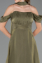 Long Olive Drab Chiffon Evening Dress ABU6563