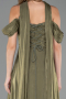 Long Olive Drab Chiffon Evening Dress ABU6563
