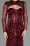 Long Burgundy Beaded Evening Dress ABU6564