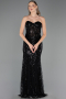 Long Black Beaded Evening Dress ABU6564