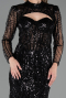Long Black Beaded Evening Dress ABU6564