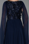 Long Navy Blue Chiffon Evening Dress ABU6566