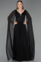 Long Black Chiffon Evening Dress ABU6566