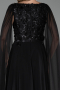 Long Black Chiffon Evening Dress ABU6566