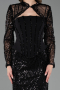 Long Black Beaded Evening Dress ABU6567