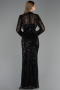 Long Black Beaded Evening Dress ABU6567