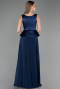 Long Navy Blue Chiffon Evening Dress ABU6568