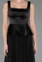 Long Black Chiffon Evening Dress ABU6568