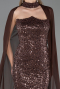 Long Brown Beaded Evening Dress ABU6569