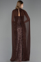 Long Brown Beaded Evening Dress ABU6569