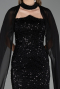 Long Black Beaded Evening Dress ABU6569