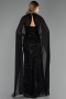 Long Black Beaded Evening Dress ABU6569