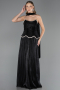Long Black Chiffon Evening Dress ABU6570