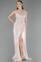 Long Beige Chiffon Prom Gown ABU6622