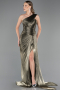 Long Olive Drab Chiffon Prom Gown ABU6622