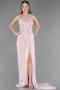 Long Powder Color Chiffon Prom Gown ABU6622