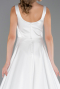 Long White Satin Prom Gown ABU6572