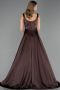 Long Brown Satin Prom Gown ABU6572