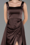 Long Brown Satin Prom Gown ABU6572