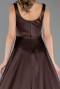 Long Brown Satin Prom Gown ABU6572