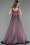 Long Lavender Satin Prom Gown ABU6572