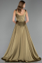 Long Oil Green Satin Prom Gown ABU6572