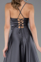 Long Anthracite Satin Prom Gown ABU6573