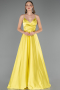 Long Pistachio Green Satin Prom Gown ABU6573