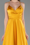 Long Mustard Satin Prom Gown ABU6573
