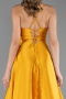 Long Mustard Satin Prom Gown ABU6573