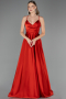 Long Brick Satin Prom Gown ABU6573