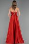 Long Brick Satin Prom Gown ABU6573