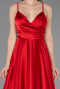 Long Red Satin Prom Gown ABU6573
