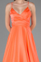 Long Coral Satin Prom Gown ABU6573
