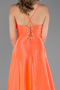 Long Coral Satin Prom Gown ABU6573