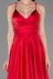 Long Cherry Colored Satin Prom Gown ABU6573