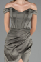 Long Olive Drab Satin Mermaid Prom Dress ABU6574