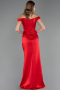 Long Red Satin Mermaid Prom Dress ABU6574