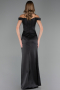 Long Black Satin Mermaid Prom Dress ABU6574