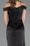 Long Black Satin Mermaid Prom Dress ABU6574