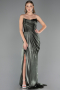 Long Olive Drab Chiffon Prom Gown ABU6580