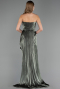 Long Olive Drab Chiffon Prom Gown ABU6580