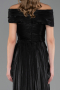 Long Black Chiffon Evening Dress ABU6581