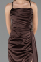 Long Brown Satin Prom Gown ABU6584