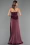Long Cherry Colored Satin Prom Gown ABU6584