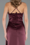 Long Cherry Colored Satin Prom Gown ABU6584